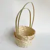 Cesta de bambú redonda personalizada para todo tipo de festividades, asa fija, cesta de flores de bambú, cesta de regalo, cesta de almacenamiento para huevos, venta al por mayor