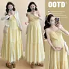 Ropa de Maternidad para Viajes y Vacaciones en la Costa, Vestido de Hada de Xinjiang, Nuevo Vestido de Tirantes Dopamina de Maternidad Verano 2026