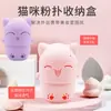 Caja de Almacenamiento de Esponjas de Maquillaje de Silicona para Gatos Almacenamiento Separado para Huevos de Belleza Linda Transpirable Limpia Resistente al Moho Fondo Limpiable