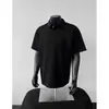Camisa Polo Patchwork Manga Raglan Manga Curta Estilo Americano Masculina Verão Novo Design em Malha Air Tendência Camiseta Meia Manga Top