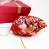 Suprimentos para Casamento, Personagem de Bênção Sem Acabamento Dourado, Sacolas Criativas de Gaze com Cordão para Doces, Itens Decorativos, Acessórios para Joias com Estampa Dourada