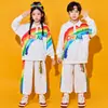 Uniforme de Porrista para Niños Niños y Niñas Sudadera Arcoíris Conjunto de Ropa de Presentación Uniforme de Equipo para Reunión Deportiva de Escuela Primaria
