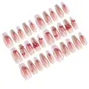 Adesivo de Unha Usável Três-Dimensional Cereja Laço Manicure Feminina Removível Unha Pré-fabricada de Alto Padrão