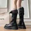 Botas altas de caña ancha con puño, botas de montar de tubo alto para mujer, nuevo estilo otoño 2026, botas altas para mujer de talla grande con piernas gruesas