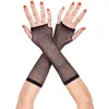 Guantes de Red para Pescar Malla Elástica Ojos de Red Guantes Largos Disfraz para Actuación en Escenario Combinación Accesorios Crossdressing Guantes Sexy de Medio Dedo