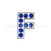 Letras de diamante azul zafiro de 8 mm letras de aleación de pedrería correa DIY con cuentas collar para mascotas tobillera accesorios de joyería