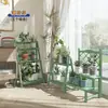 Suporte de flores para varanda, estante para plantas, prateleira vintage de madeira maciça, suporte de chão para suculentas em sacada, expositor de vasos de flores