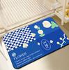 Tapete de Chão de Terra de Diatomáceas com Padrão Simples Pied-de-Poule para Banheiro de Casa, Entrada, Tapete de Entrada Absorvente de Água e Antiderrapante