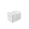 Caja de Almacenamiento para Armario Caja de Almacenamiento para Cosméticos de Escritorio Cesta de Almacenamiento para Artículos Varios Caja de Almacenamiento con Tapa de Plástico a Prueba de Polvo