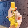 Chaveiro Criativo de Desenho Animado "Fique Rico Instantaneamente" em Couro de Ferradura Pingente de Bolsa Fofo Chaveiro de Carro Presente Atacado