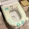 Cojín para Asiento de Inodoro Pegatina de Inodoro para el Hogar Lavable sin Agua Dibujos Animados Impermeable Cojín Cubierta Adhesiva para Inodoro Anillo de Inodoro