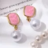 Nuevos Pendientes Esmaltados de Moda para Verano, Estilo Coreano y Japonés, Frescos y Versátiles, Lujo Ligero, Pendientes Elegantes, Directo del Fabricante