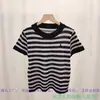 Camiseta de Punto de Manga Corta con Cuello Redondo y Rayas de Verano, Moderna, Casual, Versátil, Ligera, Estilo Nuevo, Transpirable y Cómoda para Mujer