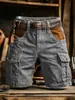 Shorts Masculino de Algodão 100% Venda Quente Transfronteiriça Amazon Estilo Punk Patchwork Casual Outdoor Roupa de Trabalho Americana Multi-Bolsos