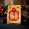 Pegatina para teléfono móvil de la Montaña Putuo con tarjetas de la fortuna, amuletos, caracteres de sello budista y patrones en un estilo retro de tendencia nacional, nueva pegatina trasera de texto budista estilo chino para funda de teléfono móvil