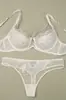 Conjunto de lingerie sexy europeu e americano fino com renda bordada, sutiã estilo francês com aro macio para bustos grandes para parecer menor e prevenir a flacidez