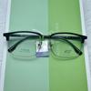 Gafas Coreanas para Hombre de Cara Grande con Cejas de TR w8011 Gafas Retro para Hombre de Media Montura de Titanio Puro Gafas de Titanio para Miopía