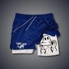Shorts esportivos de verão masculinos, secagem rápida, respirável, camada dupla, anti-corrida, falso, duas peças, fitness, corrida, shorts