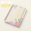 Caderno Espiral Floral Estilo Ins com Elástico, Caderno de Estudante, Logo Personalizável, Atacado, Portátil A5