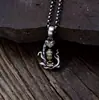 Plata de Ley S925 Colgante de Buda Zen Bebé Buda Estilo Literario Retro Chino Estilo Chino Colgante de Collar Ruyi