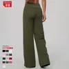 Pantalones Largos Cepillados Transfronterizos con Cintura Plegable, Pantalones Holgados de Pierna Ancha Adelgazantes para Deportes de Carrera al Aire Libre, Pantalones de Pierna Ancha para Mujer 5529