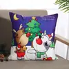 Funda de Almohada Navideña Transfronteriza con Impresión Digital, Funda de Cojín para Sofá con Atmósfera de Dibujos Animados, Cojín para Decoración del Hogar en la Sala de Estar