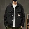 Jaqueta Jeans Casual Masculina Estilo Americano Fresca Tendência Marca Resistente Roupa de Trabalho Versátil Retrô Clássica Japonesa para Primavera e Outono
