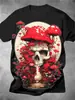 Camiseta Informal Versátil de Moda Tendencia de Alta Calidad con Estampado de Calavera para Hombre de Manga Corta, Transfronteriza Europea y Americana, Nueva 2025