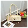 Bolsa Feminina Estilo Ballet com Alça de Laço Xadrez Doce Coreana para Ombro Bolsa de Nicho Elegante para o Dia a Dia