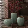 Vaso Cerâmico Chinês Estilo Novo de Jingdezhen, Ornamentos Clássicos em Celadon, Recipiente para Arranjo Floral Hidropônico de Bancada para Vila de Aluguel, Frete Grátis