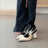 Nuevas sandalias chic y versátiles de estilo chino con espalda descubierta y punta fina, nuevos zapatos de tacón alto de verano de estilo francés que aumentan la altura y estilizan
