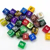 Venta al por mayor Dados de Seis Caras de 16 mm, Angulares Rectos, Color Sólido, Dados de Colores con Números, Varios Dados Transparentes de Colores para Lanzar