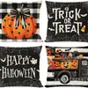 Fronhas de Linho Transfronteiriças Conjunto de Quatro Peças Tema Halloween Fantasma Horror Festa de Feriado Decoração Estilo Quente da Amazon