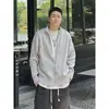 Chaqueta de cárdigan de punto con cuello alto para hombre, primavera, otoño, invierno 2026 nuevo estilo, prenda exterior casual de corte holgado, suéter moderno