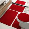 Conjunto de Luxo para Banheiro Mais Vendido da Amazon Tapete de Chão Imitação de Caxemira Cor Sólida Tapete para Vaso Sanitário Tapete Absorvente Antiderrapante para Banheiro