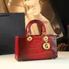 2025 Nueva Bolso de Moda y de Gama Alta Lujo Patrón de Cocodrilo Bolso Princesa Diana Bolso de Mano Cruzado Bolso de Mujer de Cuero Genuino
