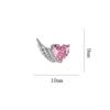Joyería para uñas arte de uñas blanco y negro amor ángel ala única retro alas oscuras corazón de diamantes completos circón accesorios para uñas diamante