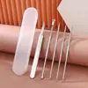 Pinza para acné de acero inoxidable aguja para acné pincho para acné aguja negra herramientas de belleza para maquillaje para acné traje de agujas para acné venta al por mayor