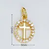 Série de pingentes de cruz microincrustados em cobre galvanizado 18K, acessórios de joias religiosas, múltiplas opções disponíveis