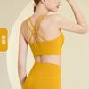 Top Esportivo Feminino Costas Cruzadas Roupa de Yoga Top Push-Up Plástico Bolha Yoga Sling Esportivo Nude Fitness