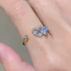 Comercio exterior europeo y americano desea anillo de apertura creativa de circón flecha flecha de Cupido amor incrustación anillo simple