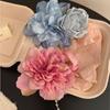 Grampo de Cabelo de Peônia + Rosa Novo Chinoiserie Flor Retro Borla Acessórios de Cabelo 2024 Novo Chinoiserie Dinastia Han Mulheres