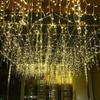 4*0.6M96 luz de tira de hielo luz de cortina led luz de tira de hielo luz de cascada decoración festiva de Navidad luz colgante de fondo
