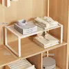 Prateleira Retrátil para Guarda-Roupa Divisória em Camadas Rack de Armazenamento para Closet Divisor Placa Interna de Armário Prateleira em Camadas para Roupeiro