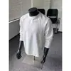 Camiseta de manga larga de peso pesado estilo americano para hombre, adecuada para primavera y otoño, con un cuello pequeño, un diseño resistente y elegante, y se puede usar como camiseta interior.