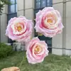 3 Cabezas de Rosas Felices de Luz de Luna Flores Artificiales para Boda y Decoración del Hogar Venta al por Mayor