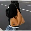 Bolsa Tote, Bolsa Feminina Suede Retrô, Bolsa Simples de Ombro, Casual com Cordão de Grande Capacidade, Bolsa de Ombro Fashion e Versátil