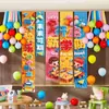 Banner de temporada de regreso a clases, tela colgante, decoración con globos para jardín de infantes, salón de clases de primaria, escena de clase, arreglo de fondo ambiental