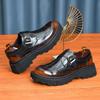 Zapatos Mengke hechos a mano para hombre, de cuero genuino, de talla grande, informales, de negocios, con plataforma británica, con aumento de altura, zapatos formales brillantes.