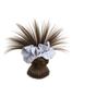 Moño de Plumas de Atado Bajo con Clip de Garra, Scrunchie Rayado, Accesorio para el Cabello de Alta Gama, Moño Postizo para Recogido